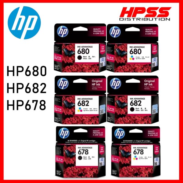 HP 680,682,678 Black & Colour Original Ink Advantage Cartridge