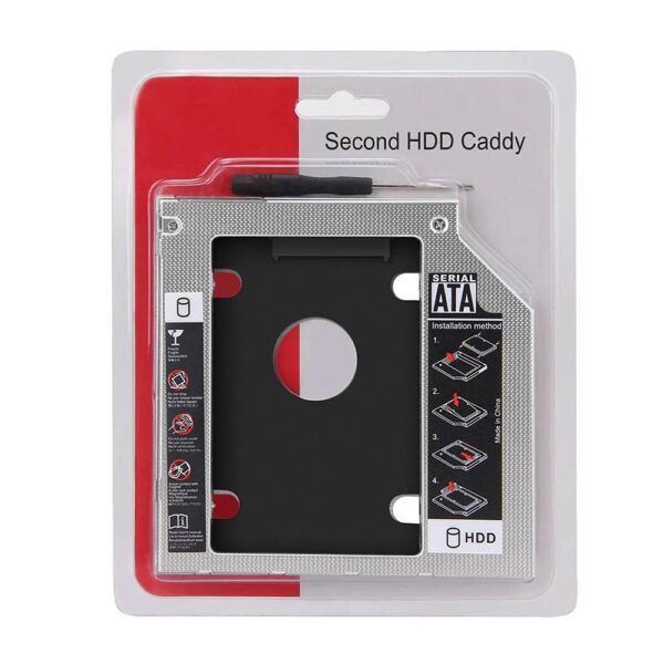 Universal 2.5" SSD HDD SATA Aluminium Caddy - 9.0MM / 9.5MM / 12.7MM