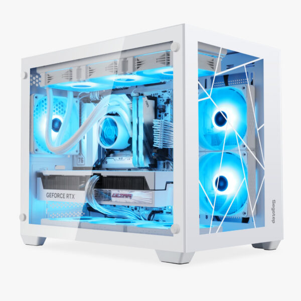 SEGOTEP LUMI II M-ATX GAMING CASING WITH 3 ARGB FAN (BLACK / WHITE)   